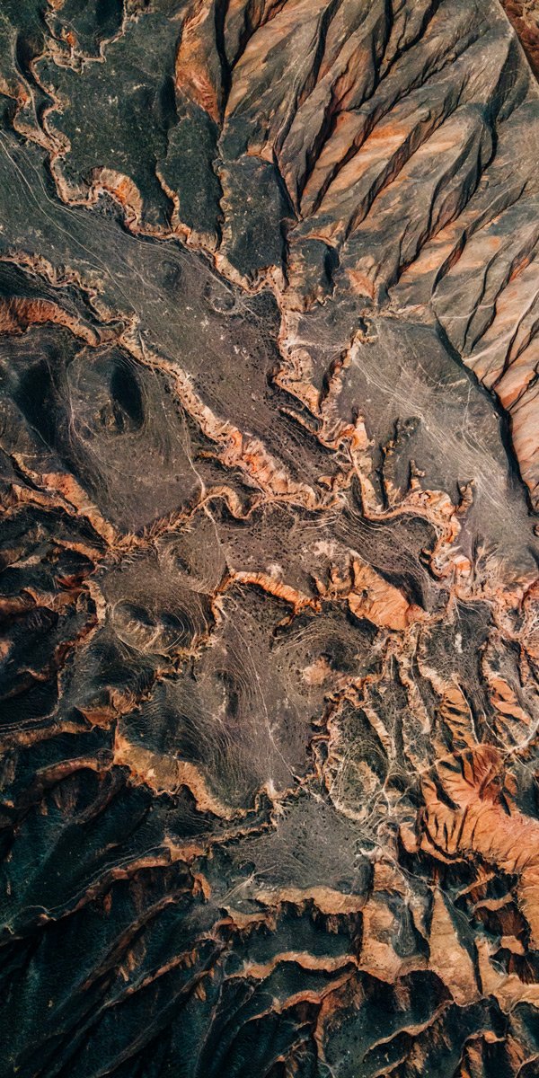 a satellite view of desert terrain