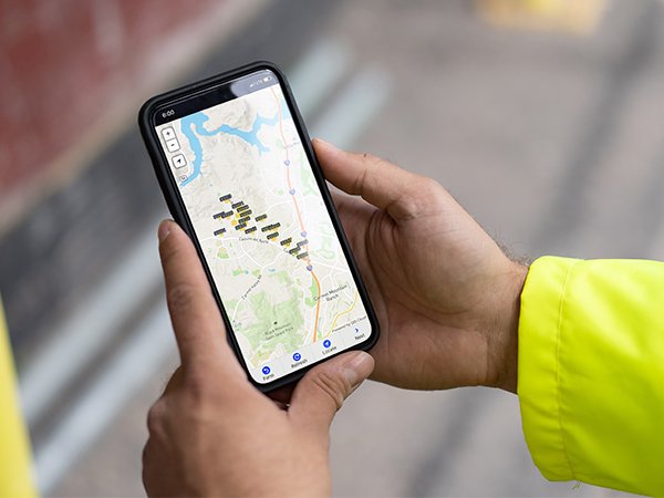 User holding smart phone